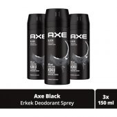 Axe Erkek Deodorant & Bodyspray Black 48 Saat Etkileyici Koku 150 Ml X3 - 1