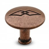 Baklavalı Düğme Çekmece Dolap Kapak Kulpu Antik Bakır Metal Kulp thumbnail 2