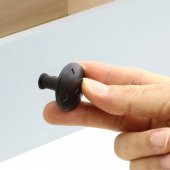 Baklavalı Düğme Çekmece Dolap Kapak Kulpu Mat Siyah Metal Kulp thumbnail 3