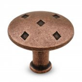 Baklavalı Düğme Çekmece Dolap Kapak Kulpu Antik Bakır Metal Kulp thumbnail 5