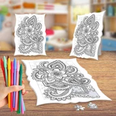 Çiçek Desenli Mandala Boyama Puzzle Tablo Çocuk Eğitici Yapboz - 1