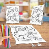 Noel Baba Boyama Puzzle Tablo Çocuk Eğitici Yapboz - 1
