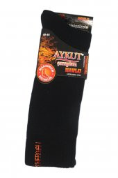 Aykut Yeni Üretim Dikişsiz Erkek için Sıcak Tutan Havlu Çorap Lacivert 40-44 5735 - 1