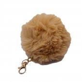 Bej Renk Peluş Ponpon Anahtarlık  976 - 1