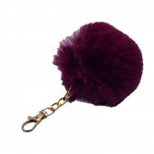 Patlıcan Moru Renk Peluş Ponpon Anahtarlık  973 - 1