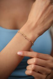 Kadın Üçlü Zincir Top Model Bileklik - 271 thumbnail 3