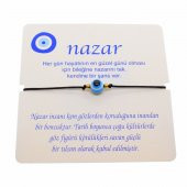 Altın Renk İp Karışık Göz Nazar İp Bileklik - 1808 - 1