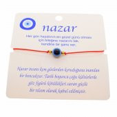 Altın Renk İp Karışık Göz Nazar İp Bileklik - 1808 - 3
