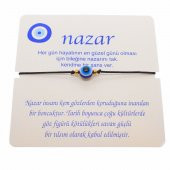 Altın Renk İp Karışık Göz Nazar İp Bileklik - 1808 - 7