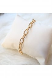 Altın Renk İnce Dikdörtgen Unisex Bileklik 860 - 1