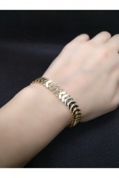 Balık Kılçığı Yassı Gold Kaplama Künye Bileklik Kılçık - 454 thumbnail 1