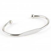 Gümüş  Renk Spotfy Baskısız Bileklik Kelepçe - 1071 - 2