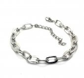 Gümüş Kaplama Ezme Zincir Bileklik - 355 - 1