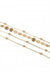 Beach Minik Pullu Toplu Zincir Halhal 4Lü Gold - 137 - 3