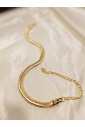 Gold İtalyan Yassı Bileklik Halhal - 140 - 2