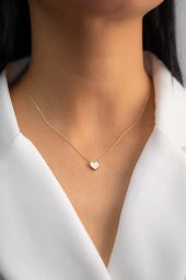 Altın Renk Taşsız Kalp Sf Kolye - 481 - 4