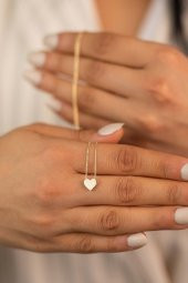 Altın Renk Taşsız Kalp Sf Kolye - 481 - 5