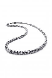 Iç Içe Geçmeli Arnavut Asansör Erkek Kolye Zincir 3Mm 65Cm - 184 - 2