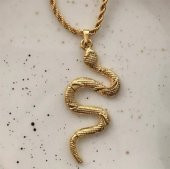 Yılan Figürlü Gold Kolye - 273 - 1