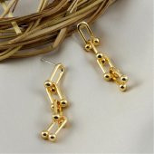 Şık Kadın Gold Kaplama Toplu Kalın Zincir Tiffany Blanca Küpe - 411 - 1