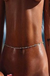 Gümüş Toplu Bel Zinciri Göbek Takısı Trend Vücut Zinciri - 109 - 2