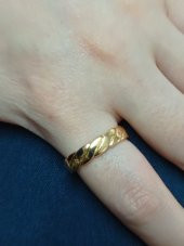 Kadın Altın Renk Kalın Burgu Yüzük - 405 - 2