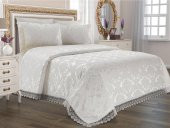 Çeyiz Diyarı Jakarlı Şönil Yatak Örtüsü Krem thumbnail 3