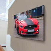 Ford Mustang -GT -Siyah Kırmızı -Spor Araba -Lüks Otomobil - 70x100cm Dekoratif Kanvas Tablo - 1
