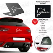 Nürburgring Yarış Pisti Beyaz Sticker - Araç Oto Araba Etiket, Arma, Aksesuar, Modifiye, Tuning - 1