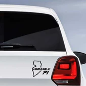 Kırıkkale İli 71 Plaka Kodu Şehir Harita Memleket Yarış Pisti Sticker - Oto Araba Etiket, Aksesuar - 1