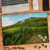 Asil Hobi - Bağ Üzerindeki Beyaz Kayalıklar - Tarım -Tarla - Yapboz - Ayak Destekli 240 Parça Puzzle - 1
