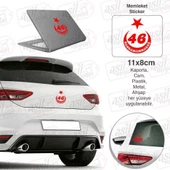 Kahramanmaraş Plaka 46 Ay Yıldız Kırmızı Sticker, Araba, Etiket, Aksesuar, Tuning, Modifiye, Arma - 1