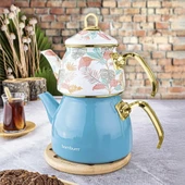 Bambum Summer - Çaydanlık Takımı Turkuaz Desenli - 1