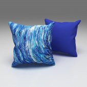 PAREDORA Mavi Kuş Tüyü Kırlent Kılıfı - 1