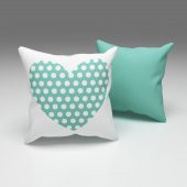 PAREDORA Puantiyeli Kalp Yeşil Kırlent Kılıfı - 1