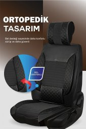 ACKSTRP3ELTSYH001-248 Alfa Romeo Stelvio Lüks Deri Oto Koltuk Kılıfı Ön/Arka Set - 4