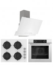 Ferre Fryart Cs Serisi Beyaz Cam Ankastre Set d064 + Cs206 + Xe63cb - 1