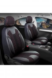 ACKCRYRUSSK001-054 
Dacia Logan Lüks Yarı Deri Oto Koltuk Kılıfı CRYUS Ful Set Siyah-Kırmızı - 1