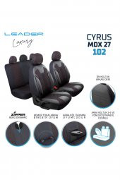 ACKCRYRUSSK001-054 
Dacia Logan Lüks Yarı Deri Oto Koltuk Kılıfı CRYUS Ful Set Siyah-Kırmızı - 2