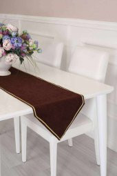 Gümüş Şeritli Runner 90x30 Kahverengi - 1