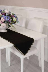 Gold Şeritli Runner 140x40 Siyah - 1
