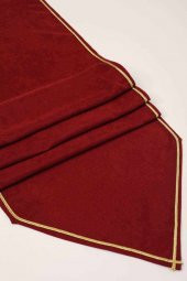 Gümüş Şeritli Runner 90x30 Bordo - 1