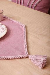 90X30 Püsküllü Runner Pembe - 3