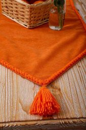 120X40 Püsküllü Runner,Turuncu,R-31O - 3