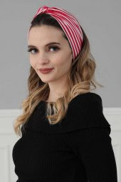 Bandana Saç Bandı Fuşya Çizgili - 1