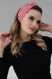 Bandana Saç Bandı Fuşya Çizgili - 2