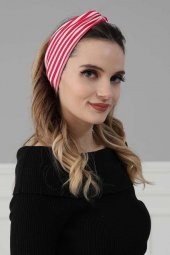 Bandana Saç Bandı Fuşya Çizgili - 3