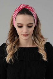 Bandana Saç Bandı Fuşya Çizgili - 5