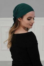 Büzgülü Penye Bandana Yeşil - 2
