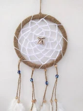 Hdmarketim Nazar Boncuklu Düş Kapanı Dreamcatcher Kuş Tüyü Duvar Süsü - 2